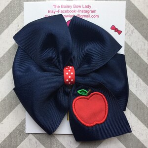 Apple Hair Bow/Apple Bow/Hair Bow/Bow/School Hair Bow/School Bow/Back to School/Apple Picking Hair Bow/Apple Harvesting/Apple