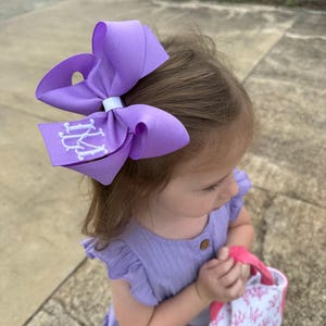 Monogrammed Hair Bow/Hair Bow/Fancy Hair Bow/You choose color Hair Bow/Monogrammed Gift/Interlocking Monogram Hair Bow