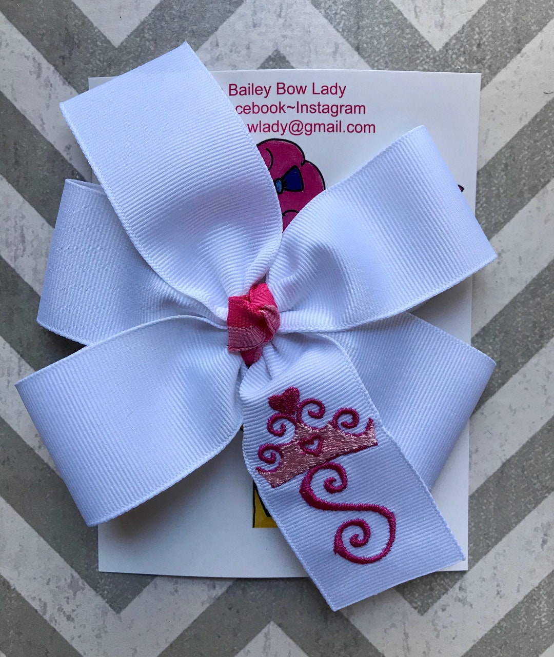 Monogrammed Tiara Hair Bow/princess Hair Bow/princess Etsy