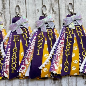 Cheer Zipper Charm/Zipper Pull/Cheer Bag Tag/Cheer Gift/Cheer/Bag Tag/Ribbon Charm/Cheer Bag ID image 3