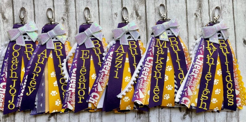 Cheer Zipper Charm/Zipper Pull/Cheer Bag Tag/Cheer Gift/Cheer/Bag Tag/Ribbon Charm/Cheer Bag ID image 3