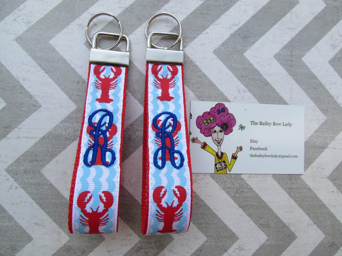 Monogrammed Lobster Key Fob/lobster Gift/lobster Key Etsy