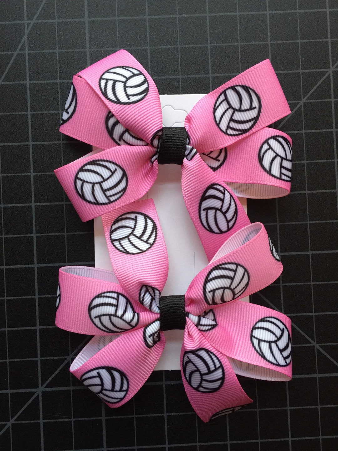 Pink Volleyball Pigtail Hair Bows/volleyball Hair Etsy