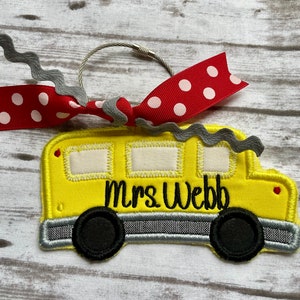 Bus Driver Gift/Bus Driver Bag Tag/Bus Driver Keychain/Bus Driver/Bus/Bus Keychain/Bus Gift/Bus Bag Tag/Embroidered Bus Gift