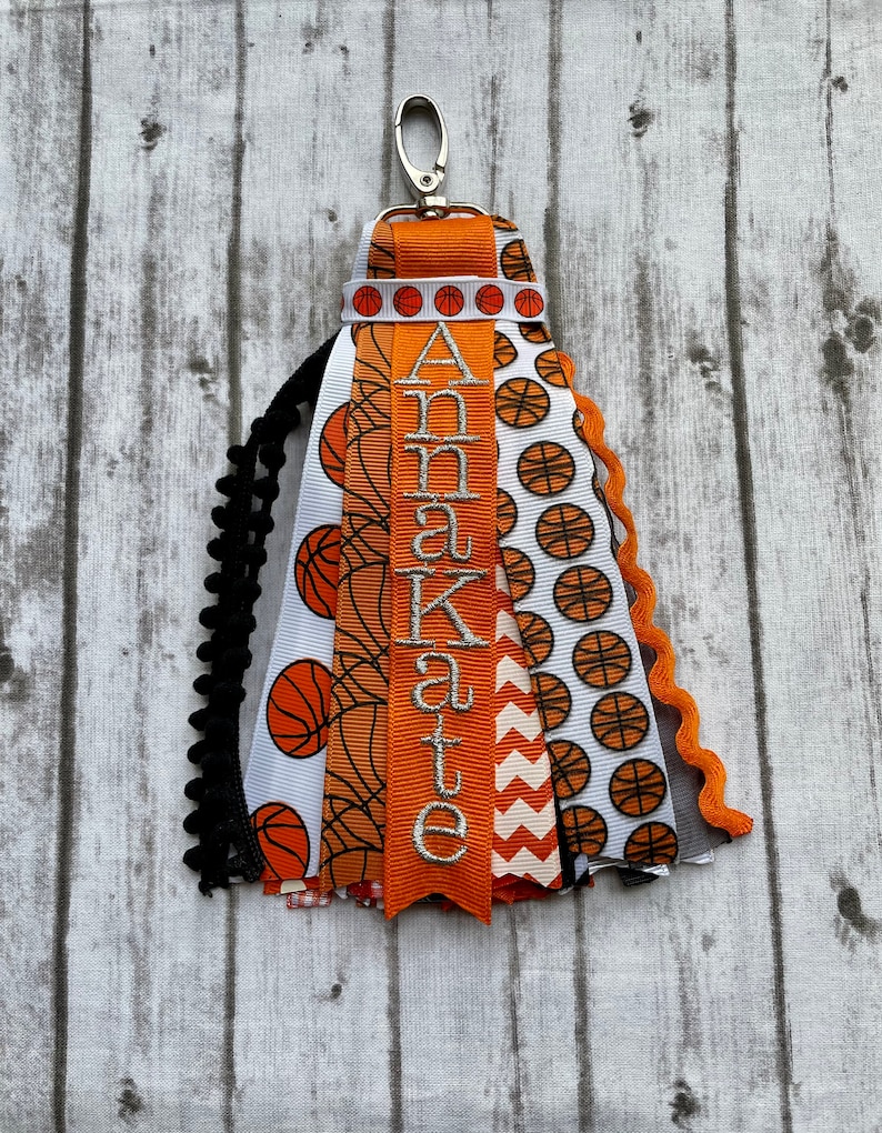 Basketball Zipper Pull/basketball Bag Tag/basketball Etsy
