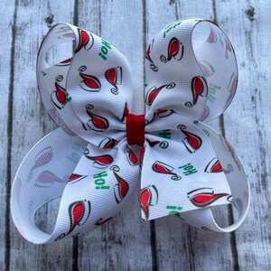 Santa Hat Boutique Hair Bow/Santa Hair Bow/Christmas Hair Bow/Santa Hat/Ready to Ship Christmas Hair Bow