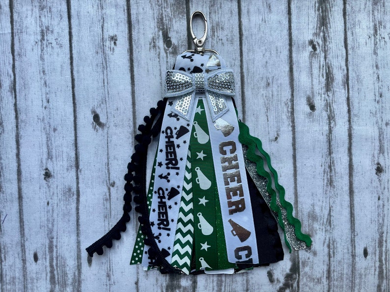 Cheer Zipper Charm/Zipper Pull/Cheer Bag Tag/Cheer Gift/Cheer/Bag Tag/Ribbon Charm/Cheer Bag ID image 6