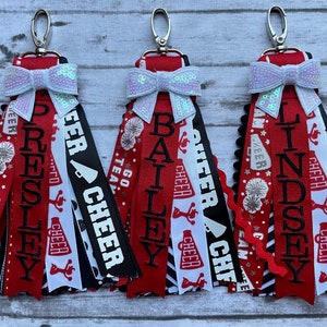 Cheer Zipper Charm/Zipper Pull/Cheer Bag Tag/Cheer Gift/Cheer/Bag Tag/Ribbon Charm/Cheer Bag ID image 7
