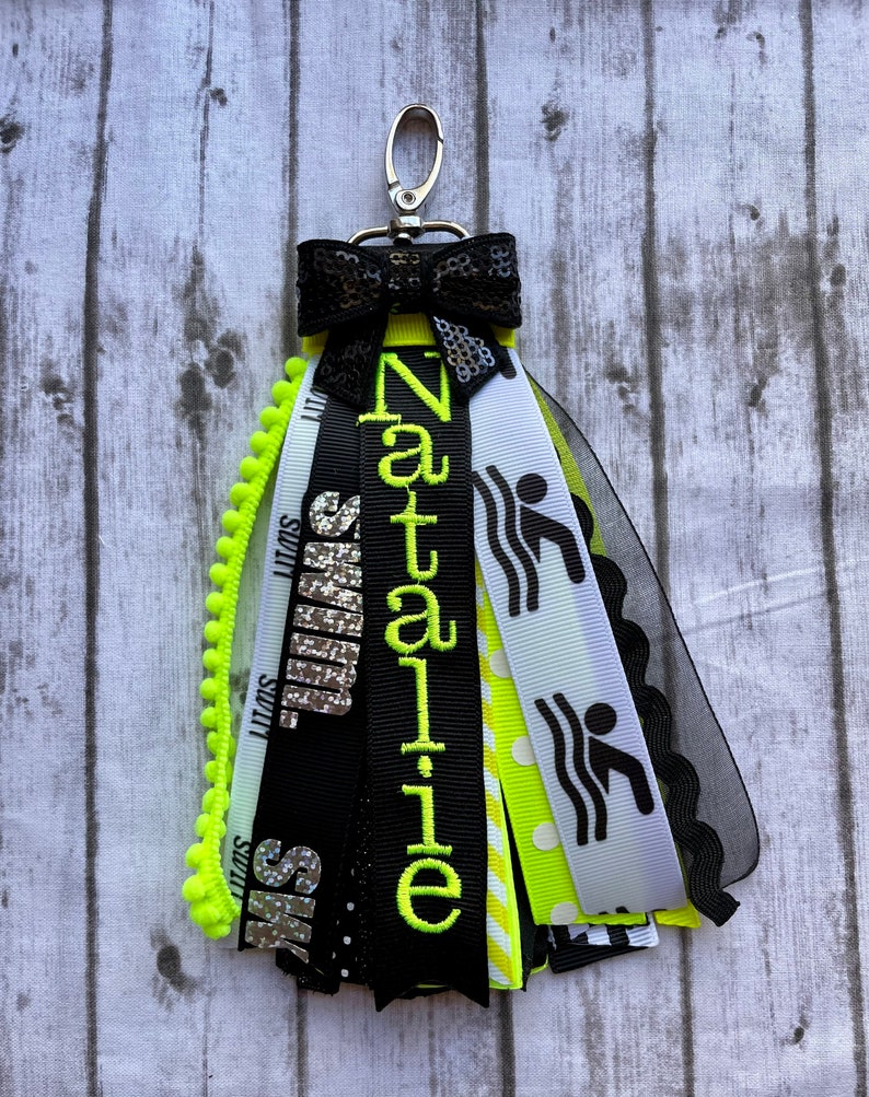 Swim Zipper Charm/Swim/Swim Bag Tag/ Swim Zipper Pull/Swim Gift/Swim Team/Swim Bag Pull image 7