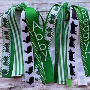 4H Ponytail Streamer/4H Hair Bow/4H/4H Bow/Ponytail Streamer/Ponytail Hair Bow/Ponytail Bow/Show Animal Hair Bow/Show Bow