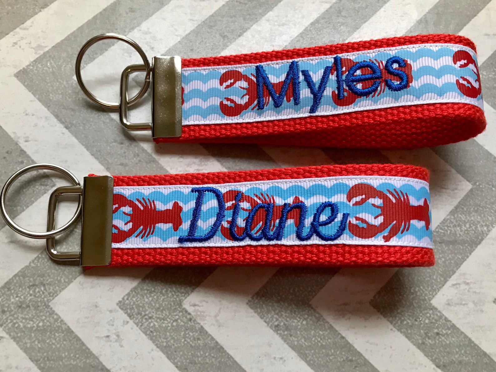 Monogrammed Lobster Key Fob/lobster Gift/lobster Key Etsy