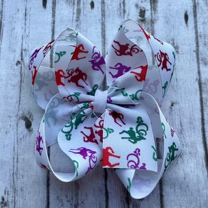 Christmas Reindeer Boutique Hair Bow/Christmas Hair Bow/Christmas in July/Ready to Ship