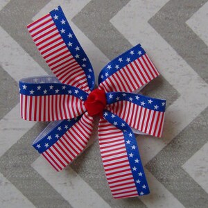 American Flag Hair Bow/Flag Hair Bow/Fourth of July Hair Bow/Red White Blue Hair Bow/Flag Bow/Flag