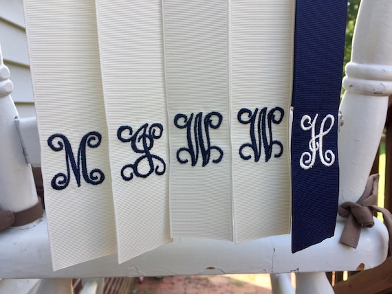 Monogrammed Bridal Bouquet Ribbon/Monogrammed Ribbons/Ribbons/Monogrammed/Bouquet Ribbon/Wedding Ribbons