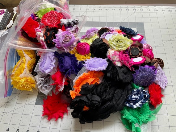Shabby Flower Craft Destash headband Flowers flowers hair Bow