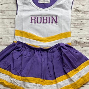 Name Cheer Costume/Cheer Uniform/Embroidered Cheer Costume/Monogrammed Cheer Costume/Cheer/Cheer Little Sister/Girls Cheer Costume