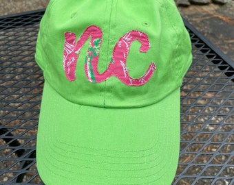 NC Cap/Baseball Cap/NC Cap/North Carolina Cap/NC Gift/North Carolina/Embroidered Gift/Bright Green Cap/Ladies Baseball Cap
