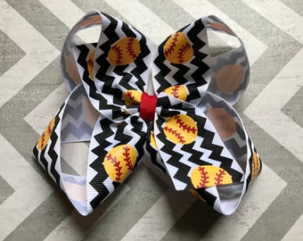 Softball Boutique Hair Bow/Softball Bow/Softball Hair Bow/Boutique Hair Bow