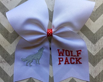 NC State Cheer Bow/NCSU/Cheer Bow/Wolf Hair Bow/Wolf Bow/Wolfpack/Wolfpack Hair Bow