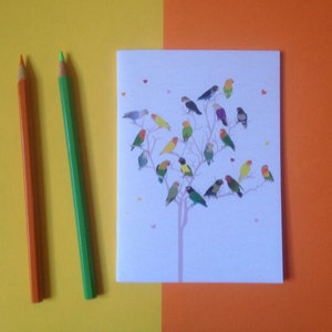 Notebook - Lovebirds in tree design