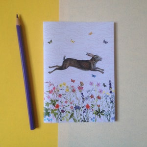 Notebook - Hare & wild flower design