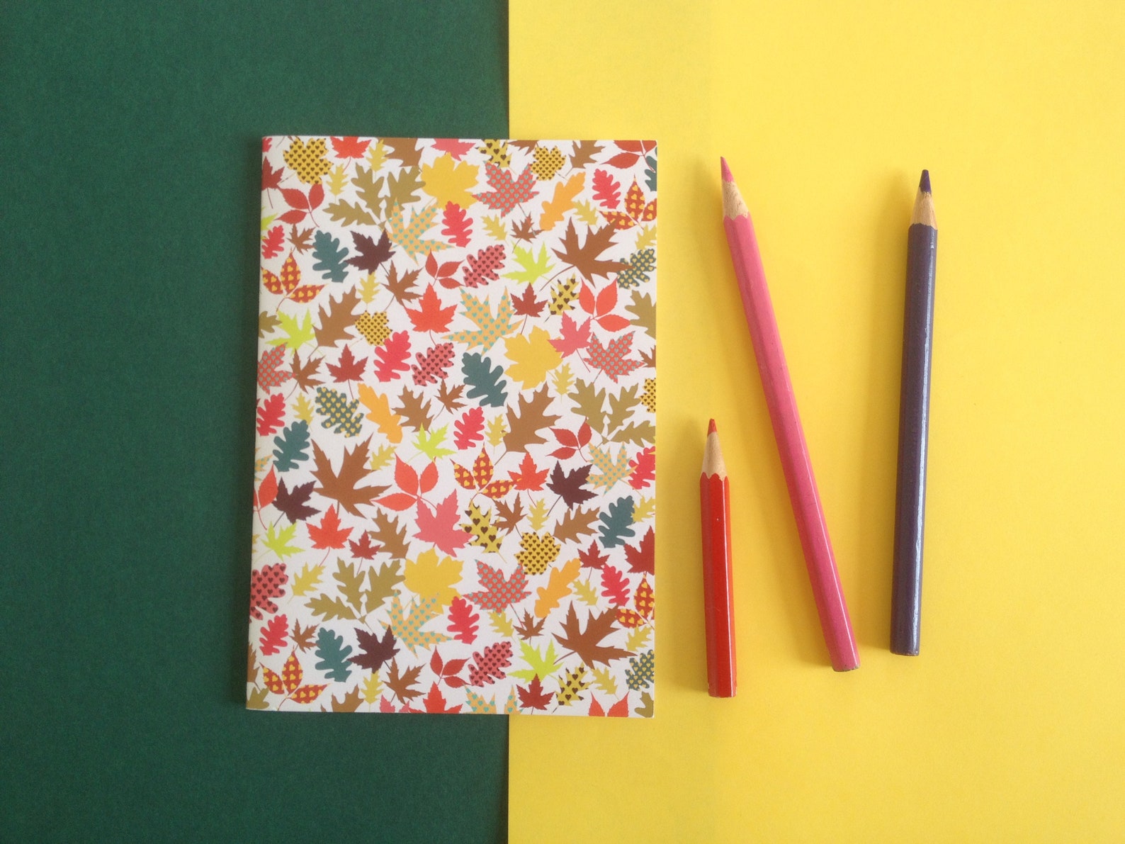 Notebook - Autumn Leaves Design - Etsy