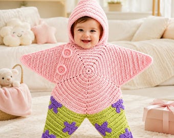 Adorable Baby Star Knit Set — Soft Handcrafted Outfit for Newborns & Toddlers | 6 Colors
