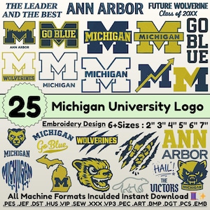 25+ University Logos Embroidery Bundle College Logos Embroidery Custom Logo Embroidery Trendy Digitized Design Files 5+Size Instant Download