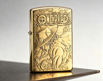 Engraved One Piece Ace Anime Brass Windproof Lighter, Rare Lighter,Premium Luxury Gift for Collectors