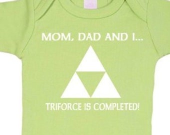 Family Triforce bodysuit for Geek Baby / 3M/6M