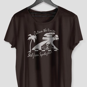 Outrun Tshirt Silver Synthzilla