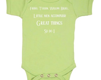 Frodo, Tyrion, Willow, Bilbo bodysuit for Geek Baby / 3M/6M