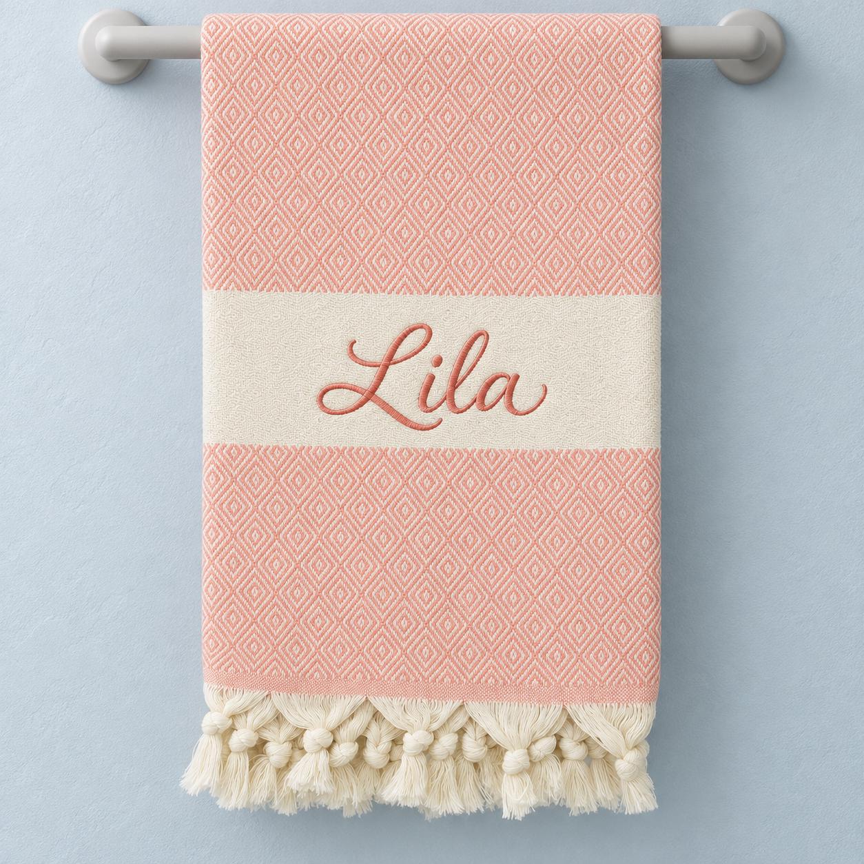 Custom Wedding Favors, Personalized Beach Towel, Embroidered Turkish Towel with Name, Monogrammed Beach Towel Gift, Bridal Party Favor