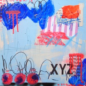 Przyszłość - oryginalna sztuka, sztuka piękna, technika mieszana, kolaż, malarstwo na płótnie, sztuka nowoczesna, sztuka współczesna