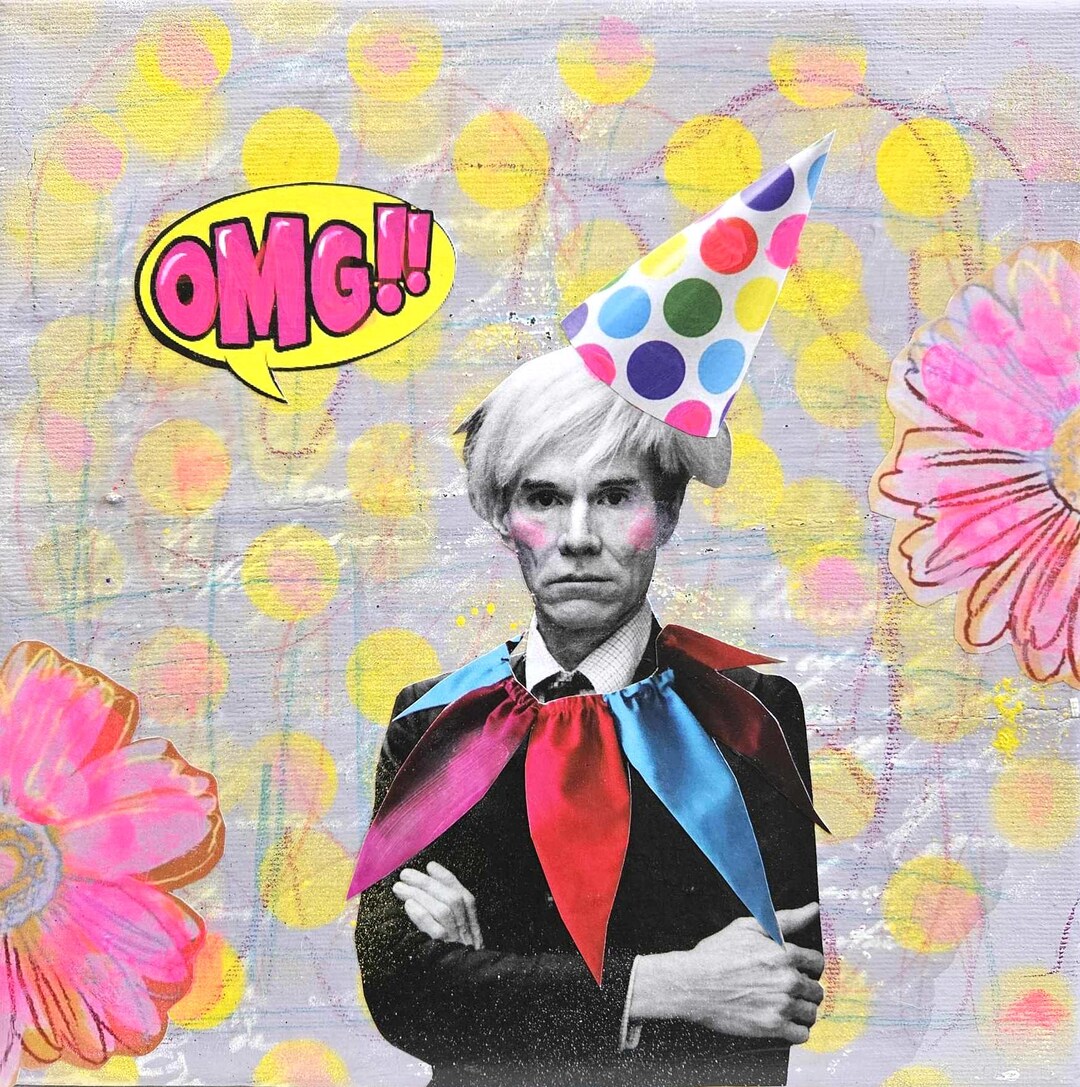 OMG Andy Warhol Collage Art: Small Mixed Media Canvas - Etsy