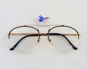 Police Vogart 80s eyeglasses / 1980s NOS aviator handmade designer frames / half rimmed stainless steel sunglasses / men's womens's eyewear