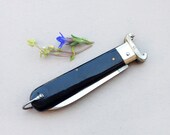 Vintage pocket Knife / black horn hunting folding knife / cartridge bullet extractors german handmade knife / antique military knives