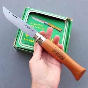 1960s Opinel pocket Knife New size 12 / Vintage locking device large folding knife / French knife for collectors / one blade steel knife