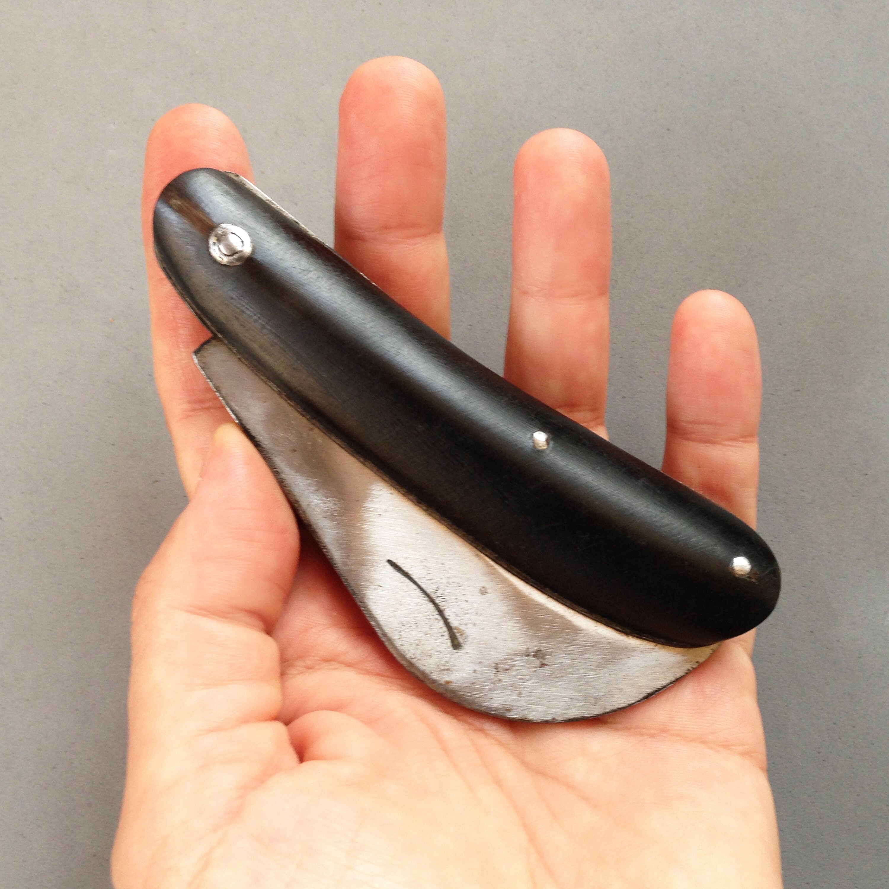 Vintage 1930s Pruning Knife / Horn Bone Handle Italian