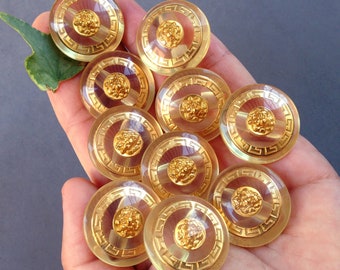 1 pc bouton 28 mm Couture à tête de lion en lucite très haute qualité Made in Italy / boutons vintage