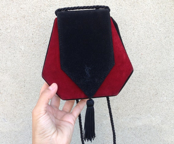 ysl red velvet bag