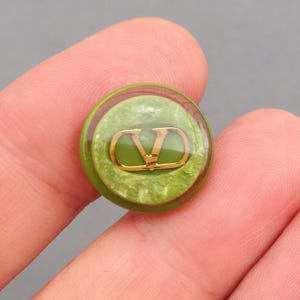 1 pc VALENTINO vintage 1990s button / Authentic Italian Designer monograms buttons / Haute Couture monogrammed shank button