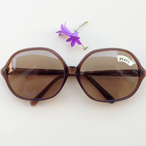 PIAVE Vintage frames /  brown oversize italian glasses / oversized designer Eyewear / 70s sunglasses deadstock