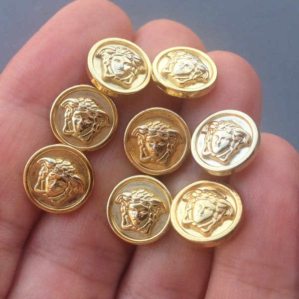 1 pièce Gianni Versace 1990 petit bouton vintage 12 mm / boutons Haute Couture en métal