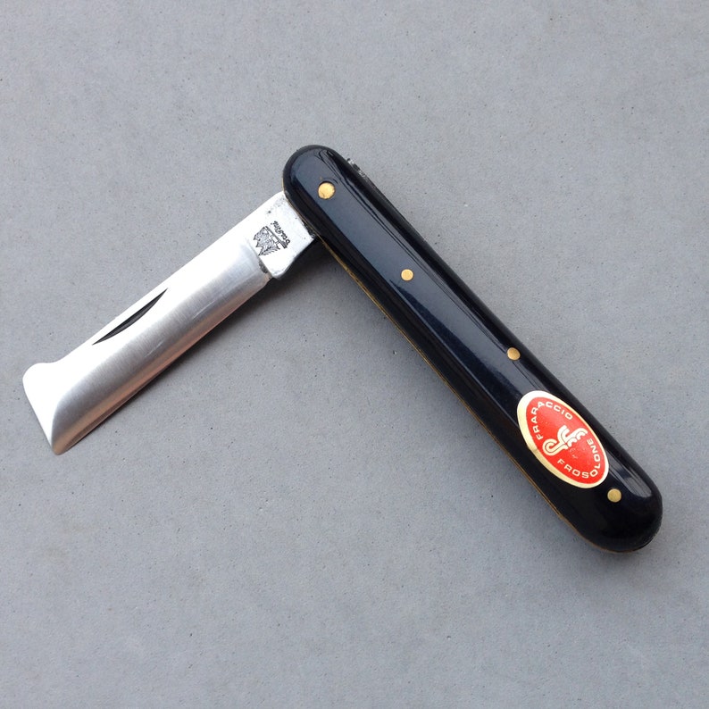 1940s Italian Knife / NOS signed grafting knives / Vintage pocket knife / Handmade bakelite handle gardener folding knife image 2