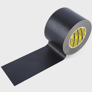 May include: A roll of black adhesive tape with a textured, leather-like surface. The inner core features a yellow label with the repeated black text MILEQEE and the phrase Premium Quality Tape printed in a circular pattern around the center.