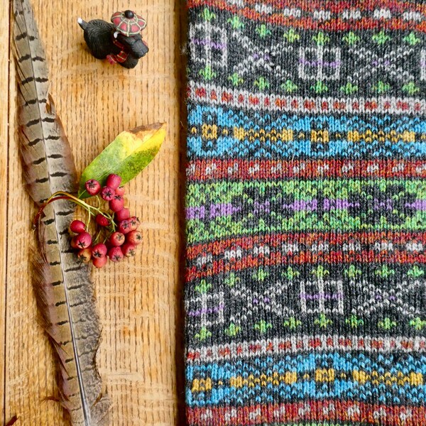Handmade Wool Fair Isle Scarf