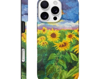 Funda para teléfono con estampado de girasoles