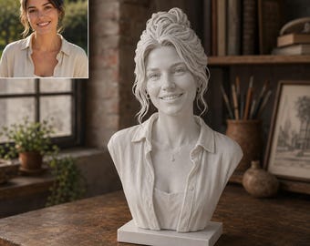 Busto 3D Personalizzato da Foto – Statua Ritratto su Misura, Regalo Unico e Ricordo Personalizzato