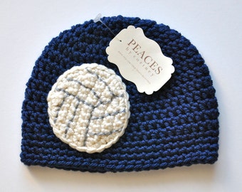Volleyball Baby Hat - Blue (skull cap beanie)